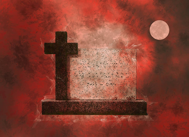 Illustration croquis d'une pierre tombale unique
 - Photo, image