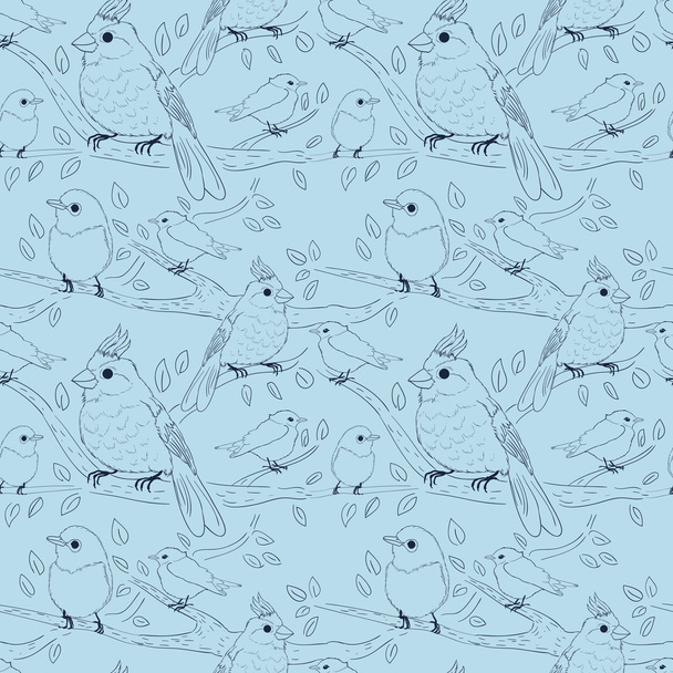 Seamless pattern with birds - Vector, imagen