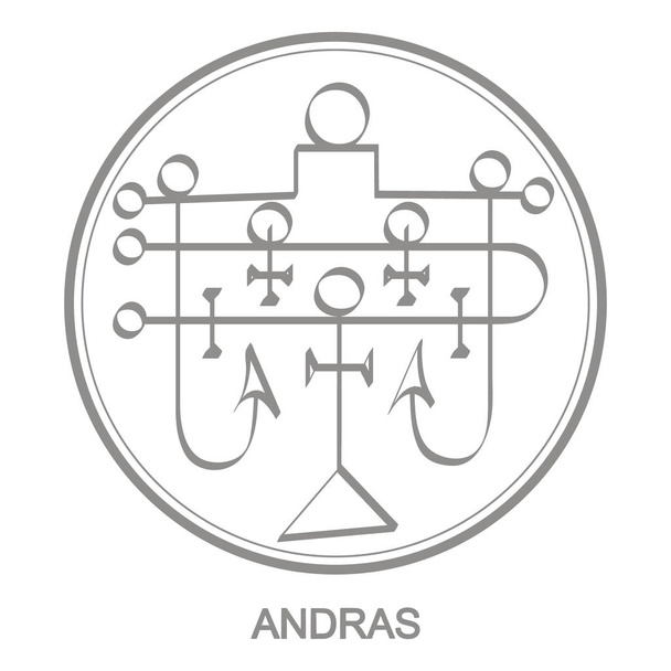 Ikona vektoru se symbolem démona Andras sigil z démona Andras - Vektor, obrázek