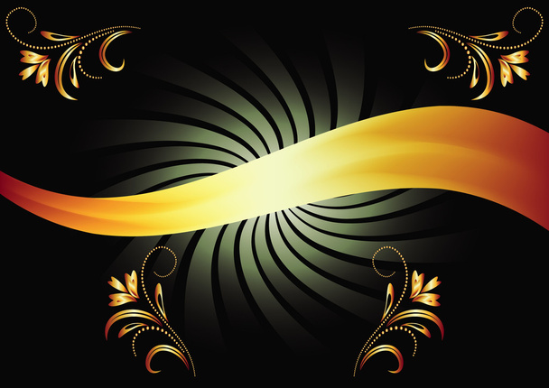 Abstract floral wave background - Wektor, obraz