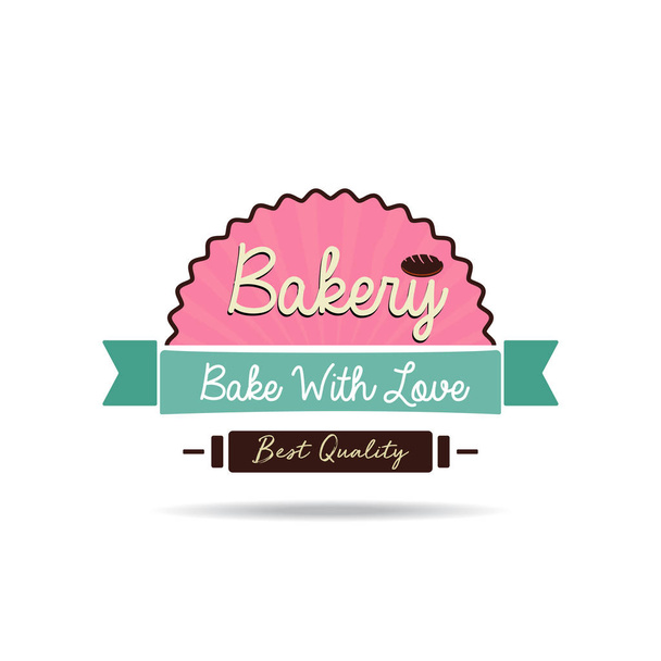 bakery simple logo vintage pastry cakery restaurant foods and more - Vector, Imagen