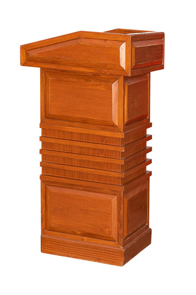 Drewniany podium Tribune Rostrum Stand izolowane - Zdjęcie, obraz