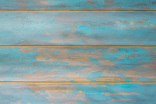 Wooden vintage background, space for design. Blue pastel wooden  - Photo, image
