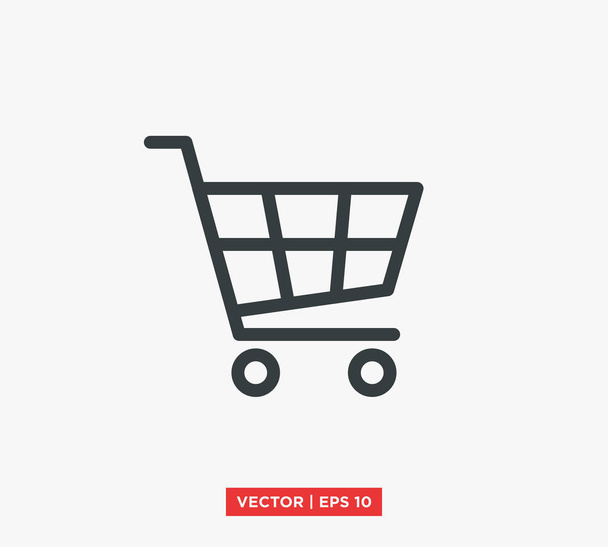 Alışveriş arabası ikon vektör illüstrasyonu - Vektör, Görsel