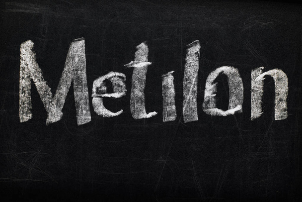 top view of black chalk board with lettering metilon - Photo, Image