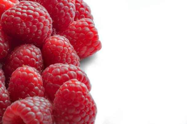 Raspberry - Fondo blanco con medio lado de espacio negativo
 - Foto, Imagen