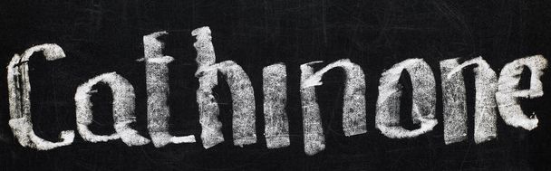 πανοραμική βολή από μαύρο πίνακα με χαραγμένα γράμματα - Φωτογραφία, εικόνα