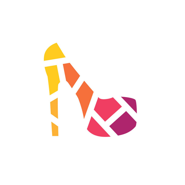 zapatos de tacón alto geométricos coloridos icon- vector ilustración
 - Vector, Imagen