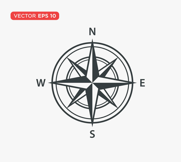 Punto de brújula Icono Vector Ilustración
 - Vector, imagen