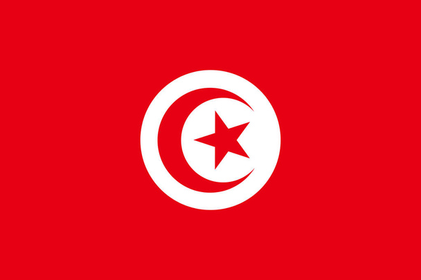 Tunezja Flaga narodowa. Ilustracja wektorowa. Tunis - Wektor, obraz