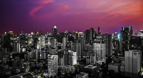 Bangkok street views by night in Thailand - Photo, Image