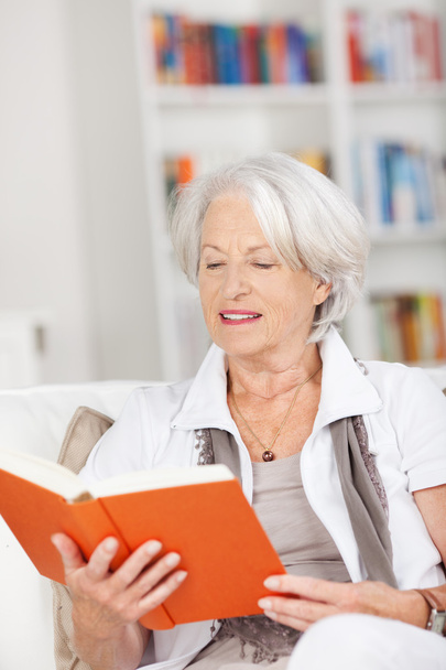 Senior woman relaxing and reading a book - Foto, Imagem