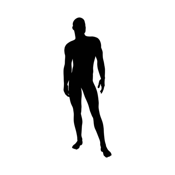 Stehende Pose Mann Silhouette - Vektor, Bild