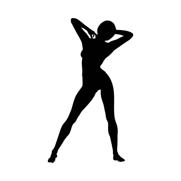 Naked sexy girls silhouette - Vetor, Imagem