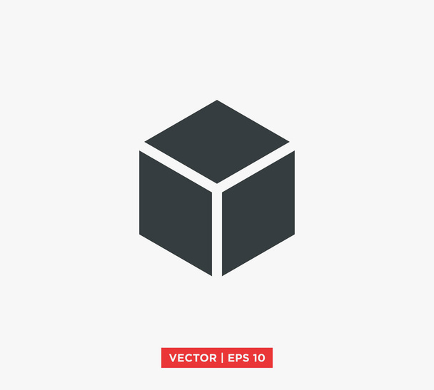 Isometric Cube Icon Logo Vector Illustration - Vector, Image