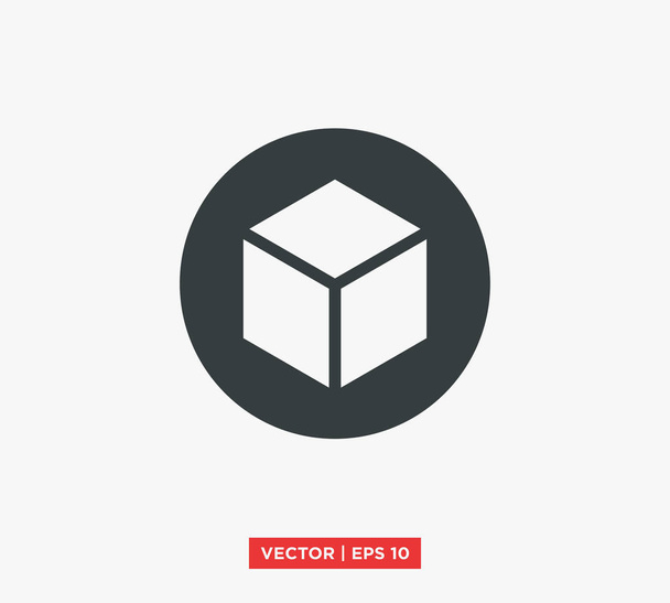 Isometric Cube Icon Logo Vector Illustration - Vector, Image