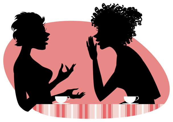 Dos mujeres hablando
 - Vector, Imagen
