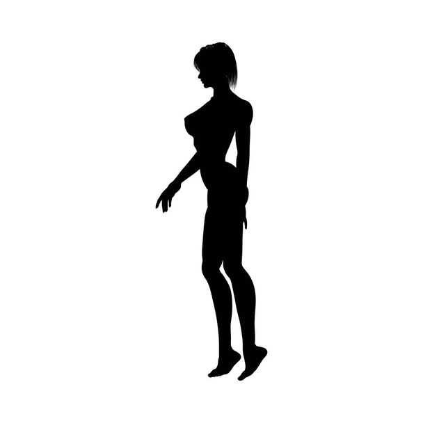 Голі сексуальні дівчата силует
 - Вектор, зображення
