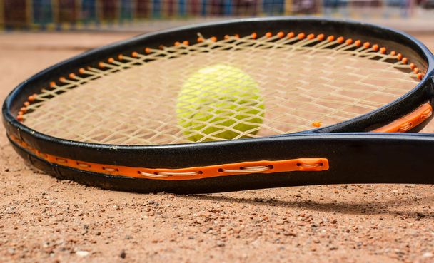 Raquette de tennis en gros plan
 - Photo, image