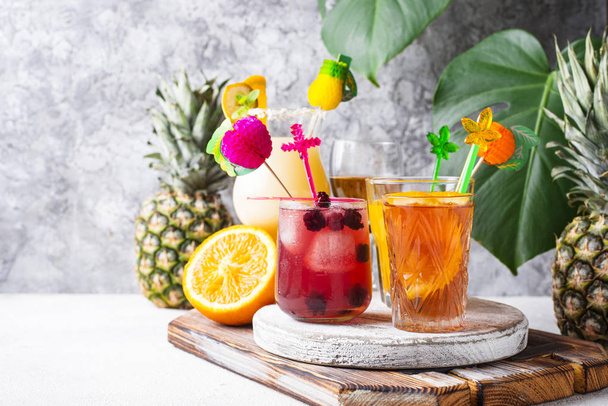 Set of different summer cocktails - Photo, image