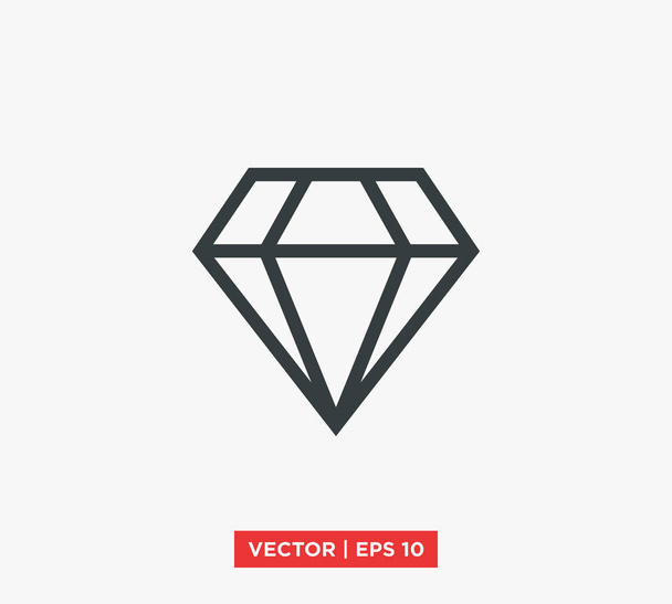 Diamond, Gems, Jewel Icon Vector Illustration - Vector, Image