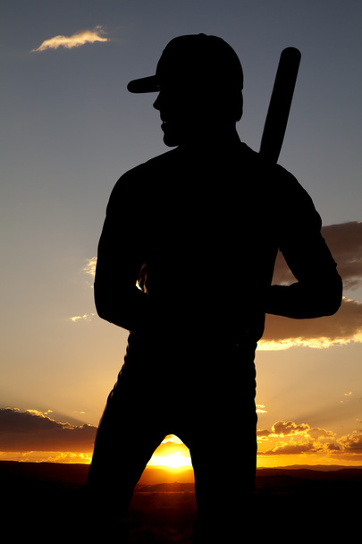 Silhouette baseball in piedi tramonto
 - Foto, immagini