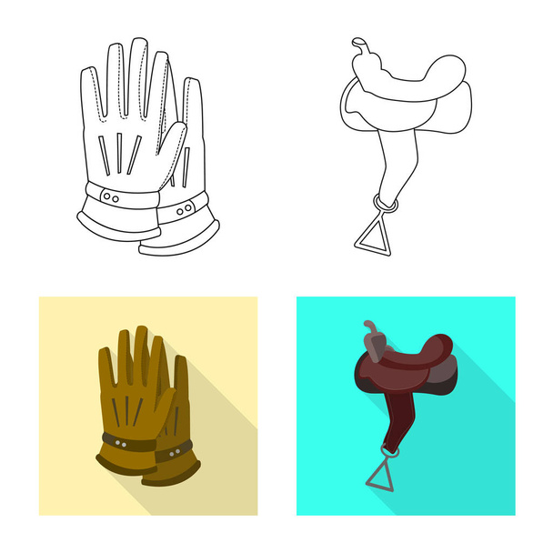 Vector design of equipment and riding symbol. Set of equipment and competition vector icon for stock. - Vecteur, image