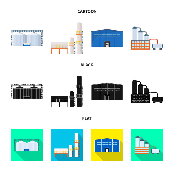 生産および構造の記号のベクター イラストです。生産と技術株式ベクトル図のセット. - ベクター画像