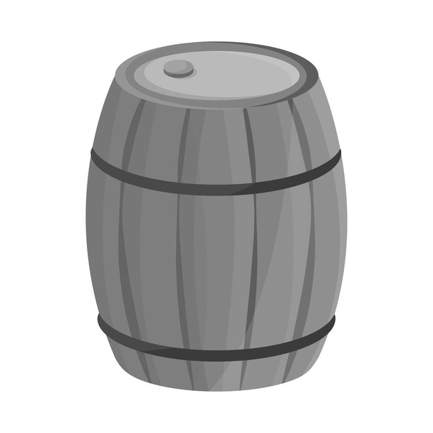 Isolated object of wooden and barrel symbol. Collection of wooden and cask stock symbol for web. - Vecteur, image