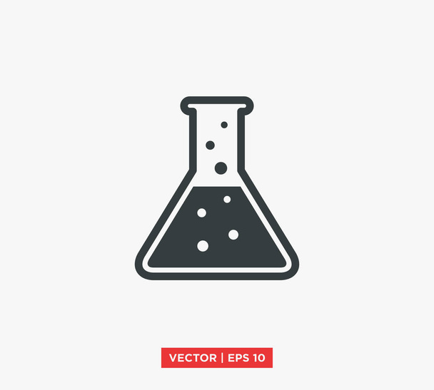 Ilustração do vetor do ícone do laboratório de Erlenmeyer do frasco
 - Vetor, Imagem
