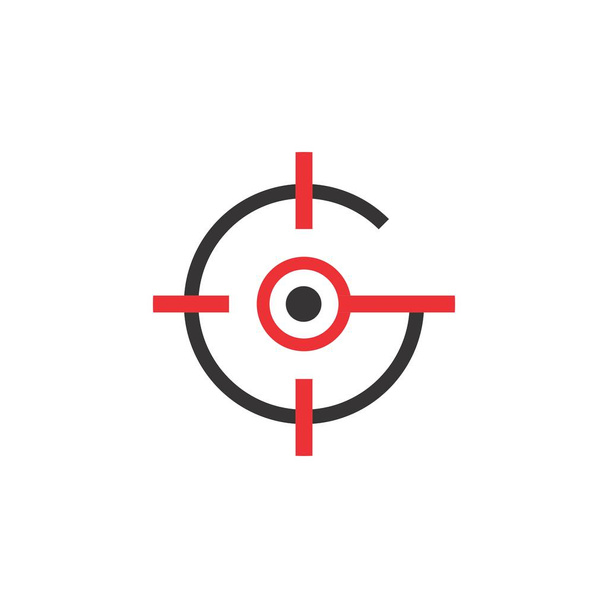 G betű ponttal célponttal logo design vektor - Vektor, kép