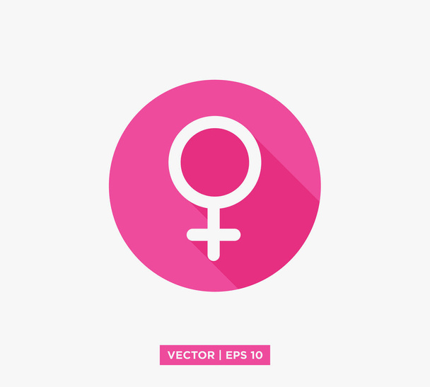 Female Gender Symbol Icon Vector Illustration - Vector, Image