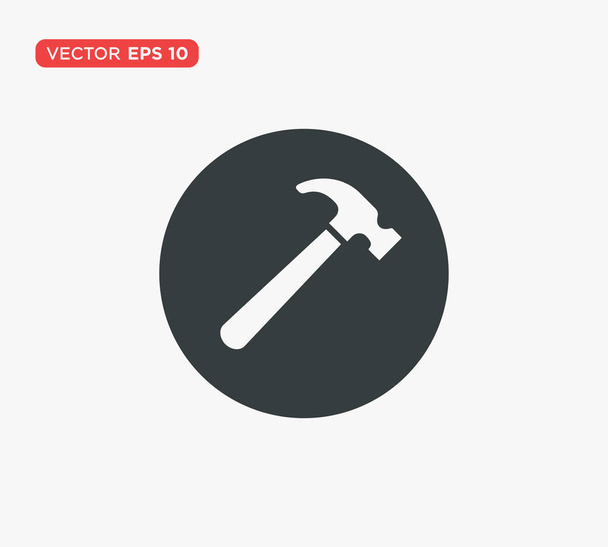 Icono de martillo Ilustración vectorial plana
 - Vector, imagen