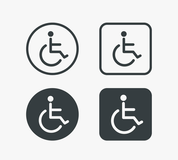 Disabled Handicap Symbol Icon Vector Illustration - Vector, Image