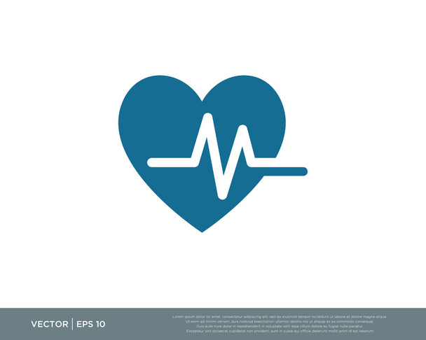 Sydämen syke Kardiologia Logo kuvake vektori
 - Vektori, kuva