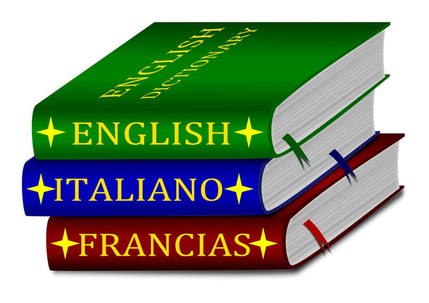 辞書 - 英語、イタリア語、フランス語 - 写真・画像