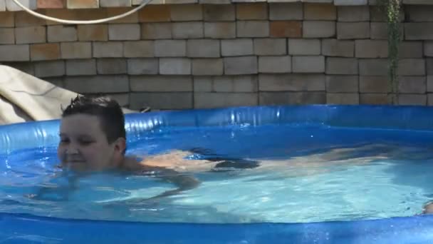 Mãe e filho na piscina
 - Filmagem, Vídeo