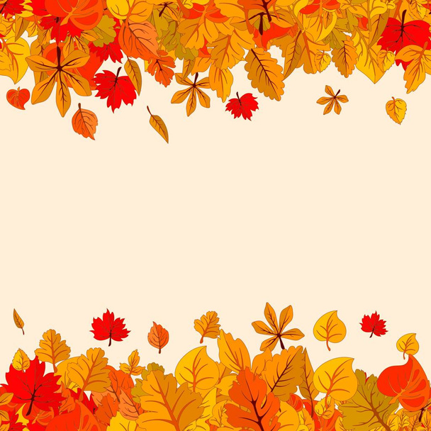 Τα φθινοπωρινά φύλλα πέφτουν απομονωμένο υπόβαθρο. Χρυσή φθινοπωρινή αφίσα πρότυπο. Απεικόνιση διανυσματικών φορέων - Διάνυσμα, εικόνα