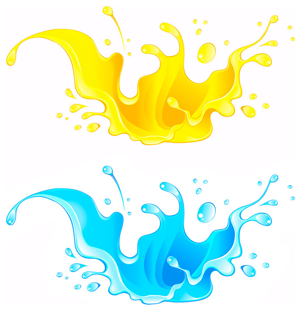 Splash sap drinken. water splash geïsoleerd op witte achtergrond - Vector, afbeelding