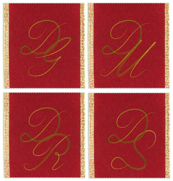 kolekce design textilní monogramy na pásu karet. DG, dm, dr, ds - Fotografie, Obrázek