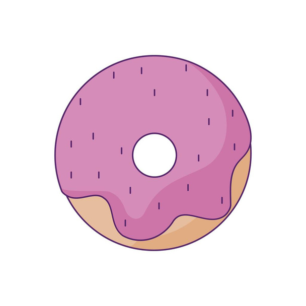 fresh and delicious donut isolated icon - Vektor, obrázek