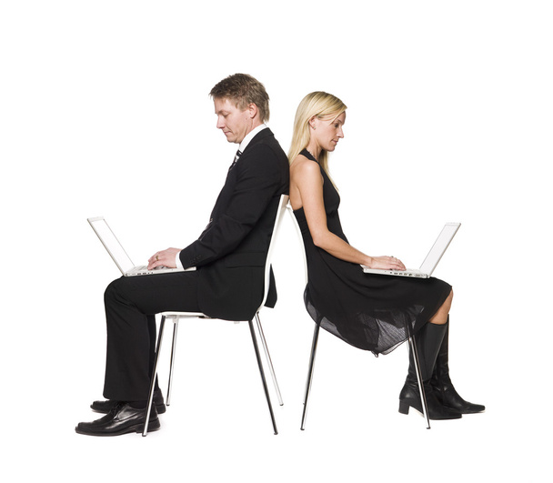 Couple avec ordinateurs
 - Photo, image