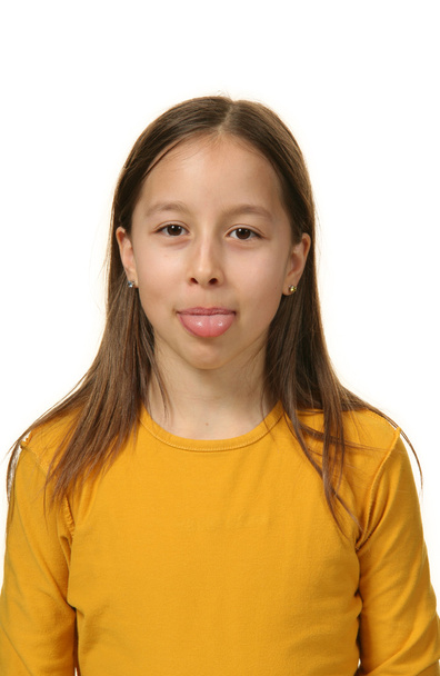 Portrait of girl with tongue - Foto, Imagem