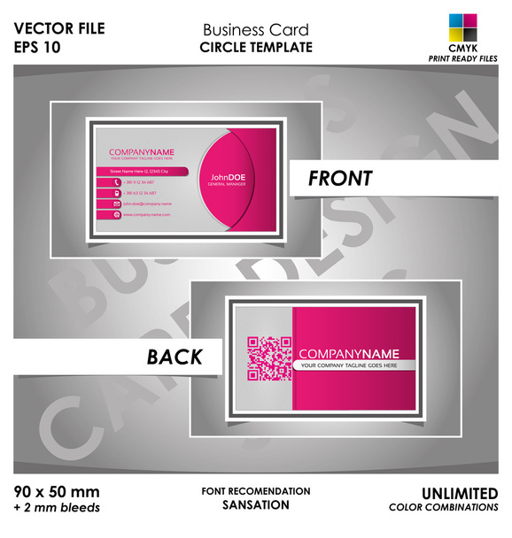 Modern Business Card Circle Template - Vektor, Bild