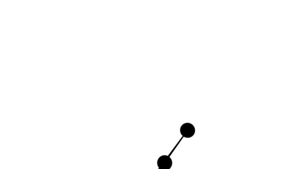 Απλό γραφικό φόντο των συνδεδεμένων μαύρων κουκκίδων σε κίνηση, απομονώνονται σε λευκό.  - Πλάνα, βίντεο