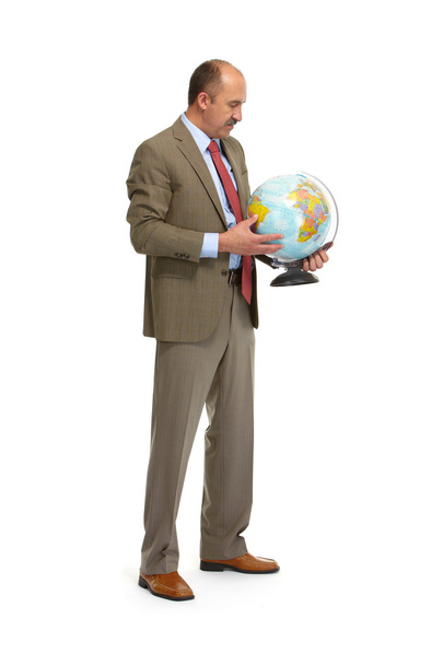 The businessman with the globe - Foto, Imagem