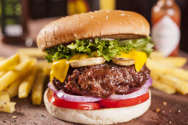 american juicy burger with chees - Photo, Image
