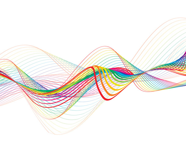Linha de onda arco-íris abstrato
 - Vetor, Imagem