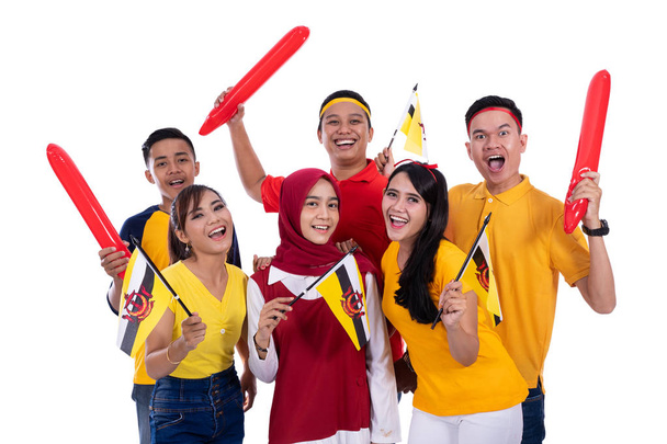 cheerful supporting brunei nation - Φωτογραφία, εικόνα