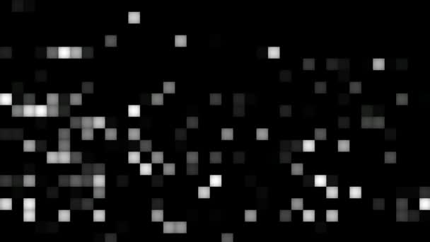 Nowoczesne czarno-białe tło dzikich kwadratów migotania - Materiał filmowy, wideo